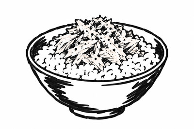 AI-generated marker-style illustration of Lemon-Pepper Tuna Rice