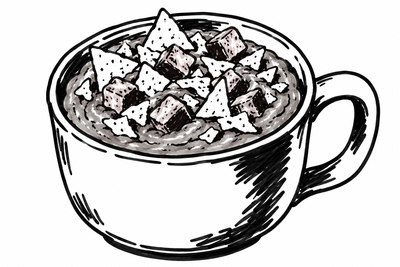 AI-generated marker-style illustration of Sausage-Bean Stew Cup