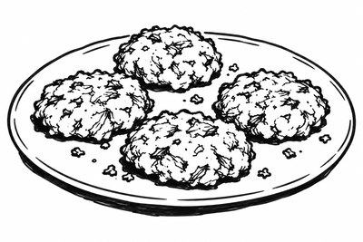 AI-generated marker-style illustration of Soft Salmon-Cracker Cakes