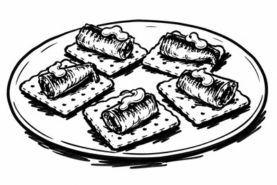 AI-generated marker-style illustration of Sardine-Lemon Cracker Stacks