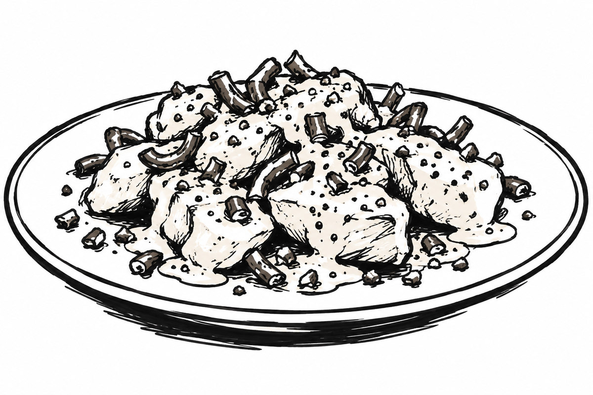 AI-generated marker-style illustration of Sweet-Mustard Chicken Bites