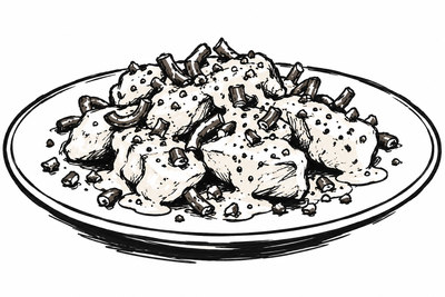 AI-generated marker-style illustration of Sweet-Mustard Chicken Bites