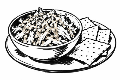 AI-generated marker-style illustration of Chicken-Peanut Snack Salad