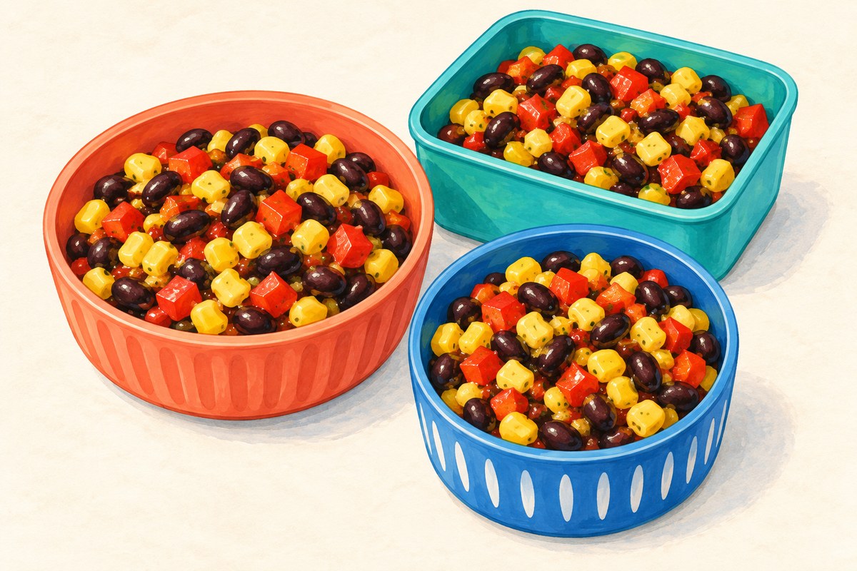 Black bean, corn and red pepper salad.