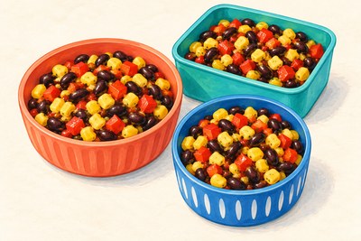 Black bean, corn and red pepper salad.