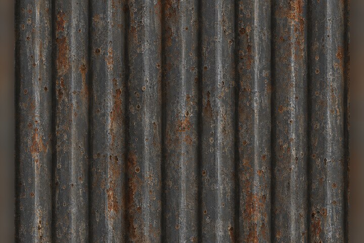 Oxidized Corrugated Steel seamless tileable material preview