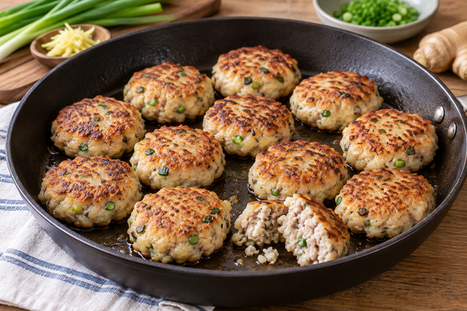 Small golden fish-and-pork cakes with a soft minced interior.