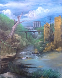 Old Mill oil painting preview