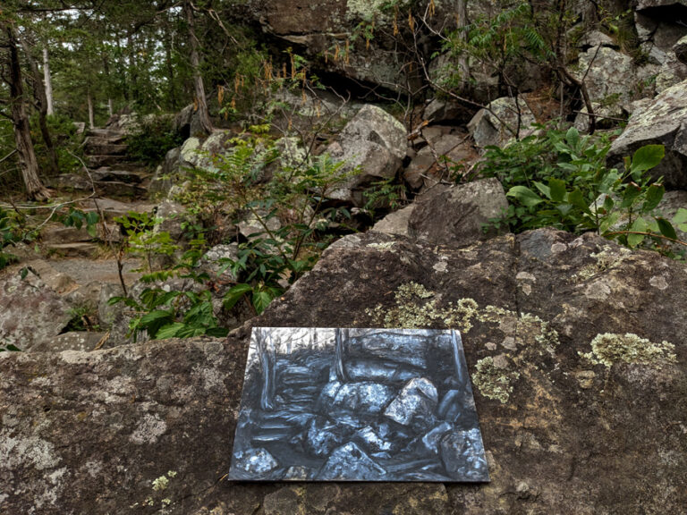 St. Croix Falls painting for the Geological History of the Midwest