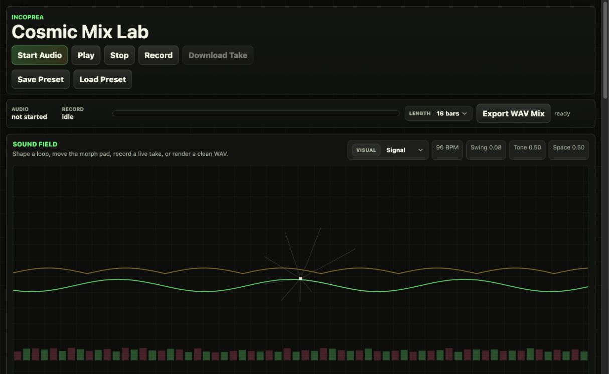 Cosmix cosmic visual music editor