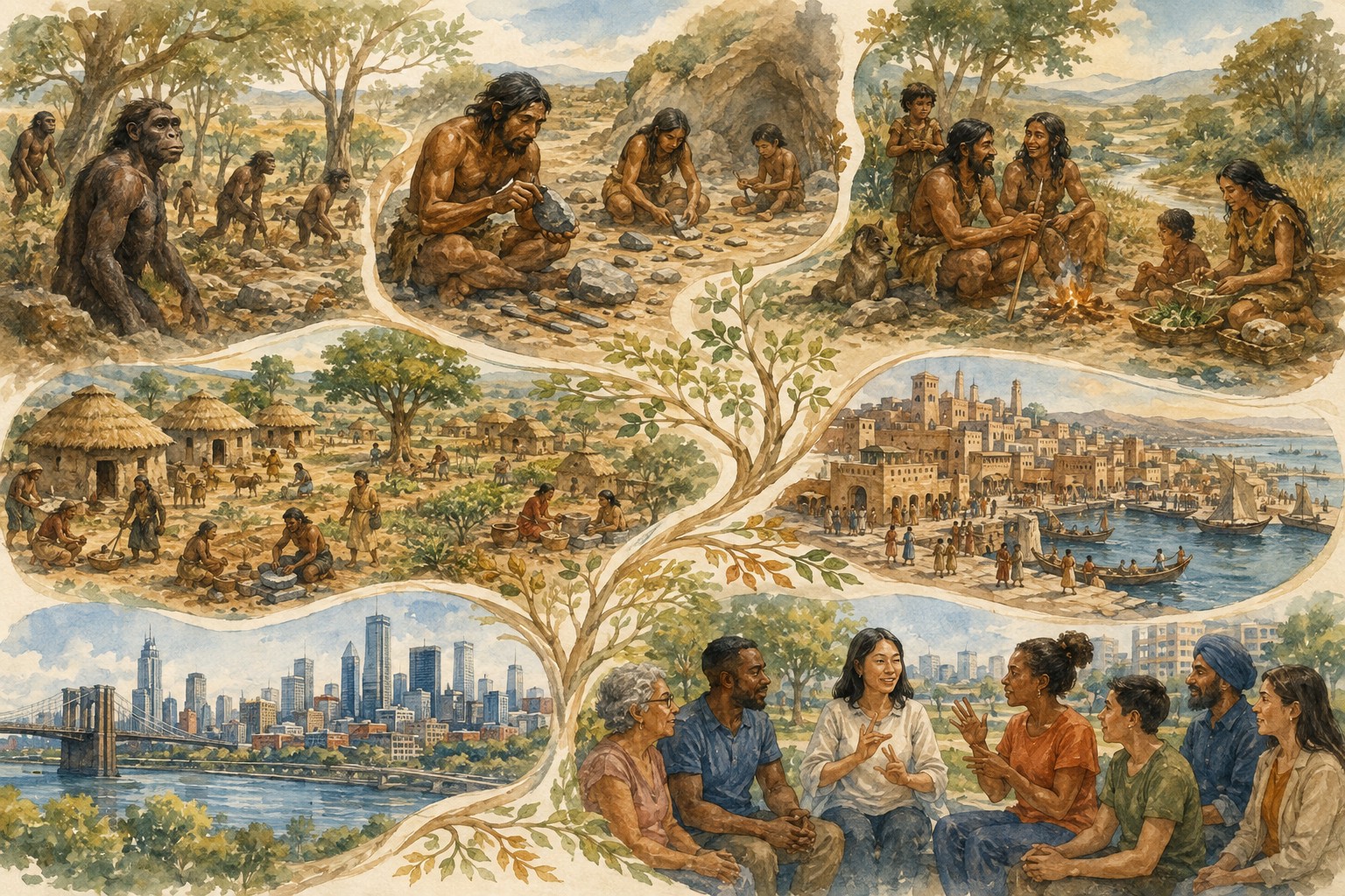 A connected human story across separate eras