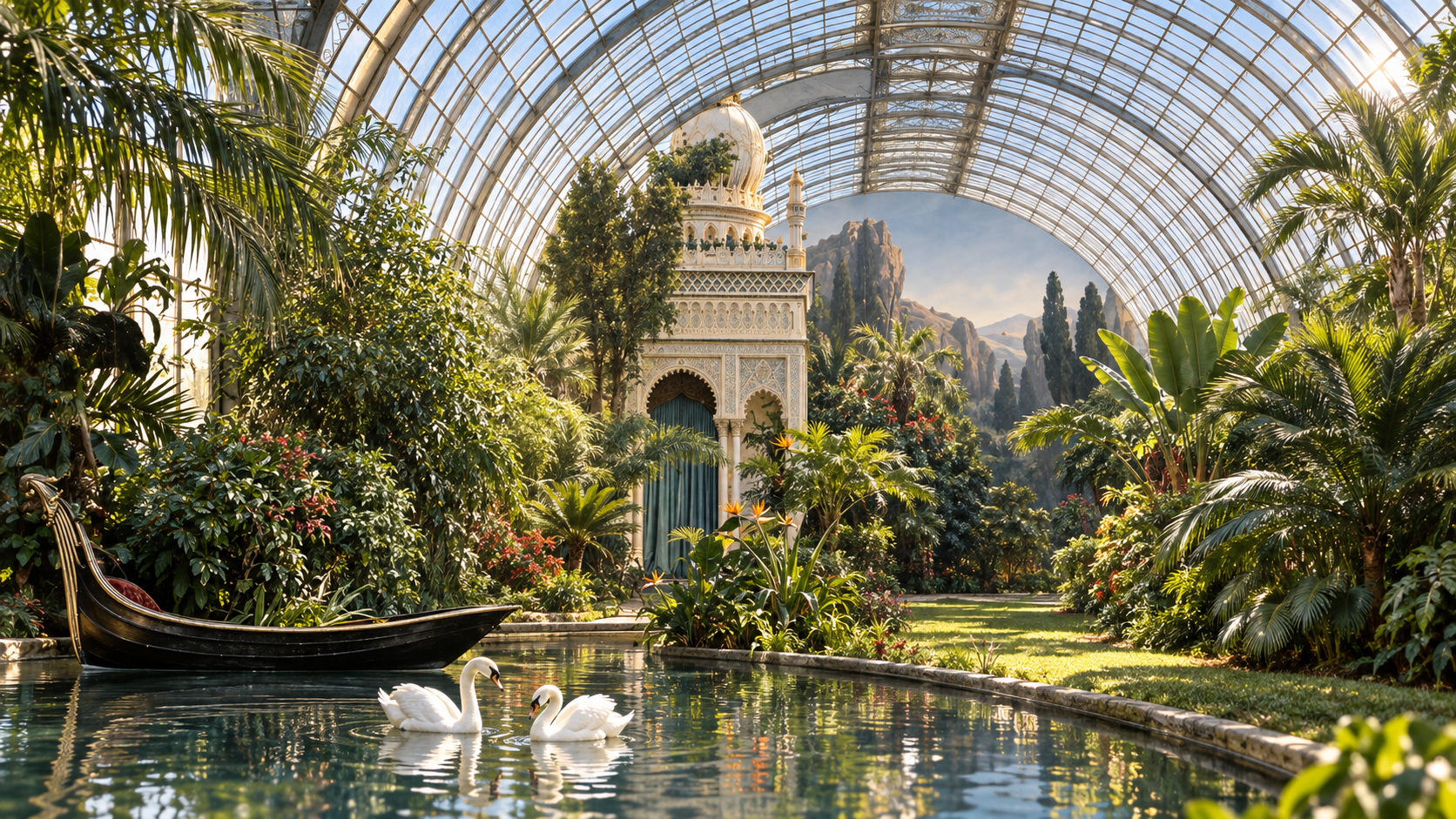 AI-assisted historical reconstruction of The Garden Above a Palace; not an archival photograph. Interpretive details may differ from the historical record.
