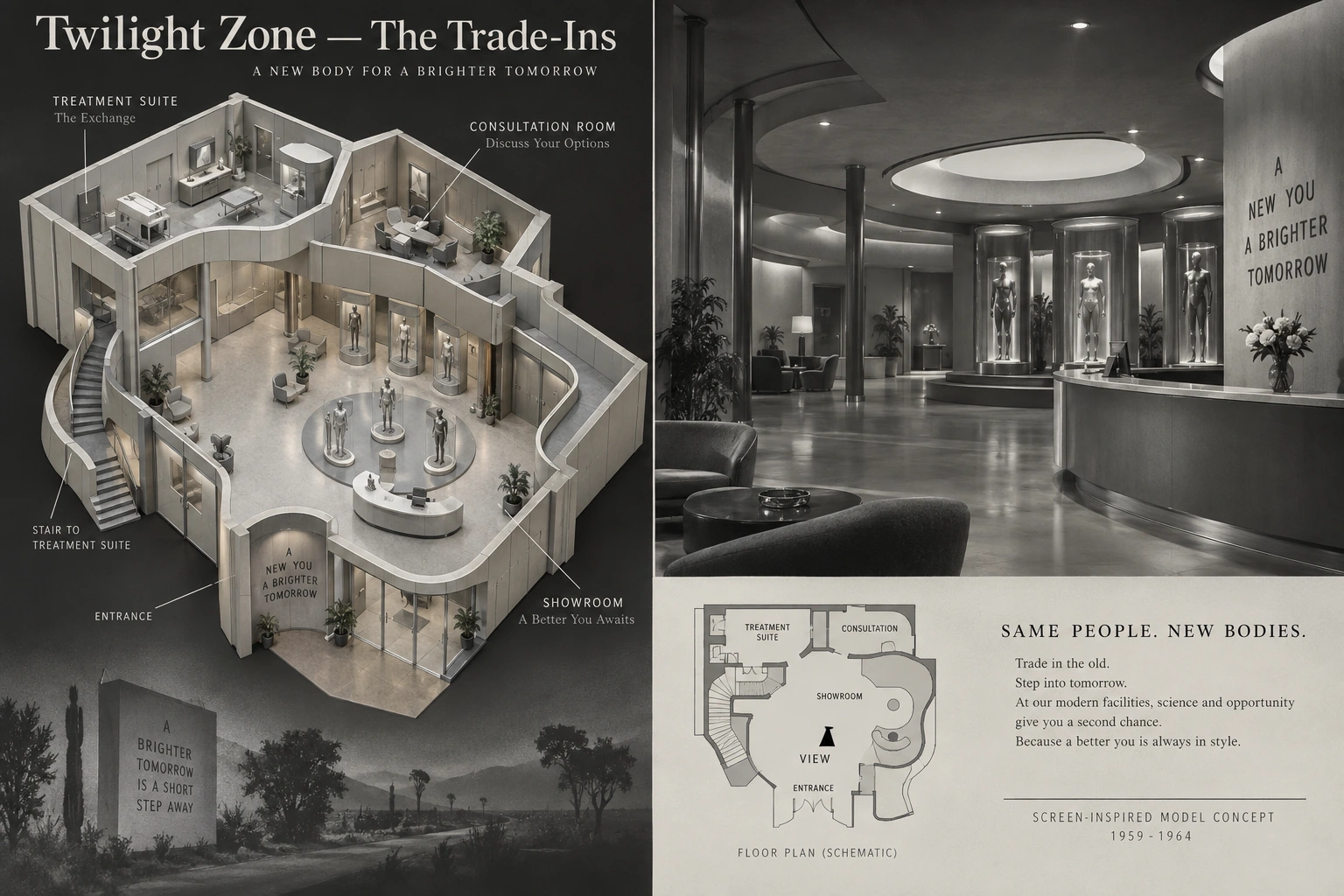 Set model design board for The Twilight Zone: The Trade-Ins.