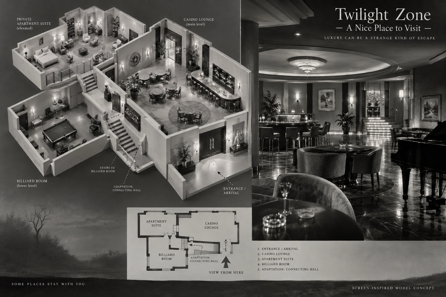 Set model design board for The Twilight Zone: A Nice Place to Visit.