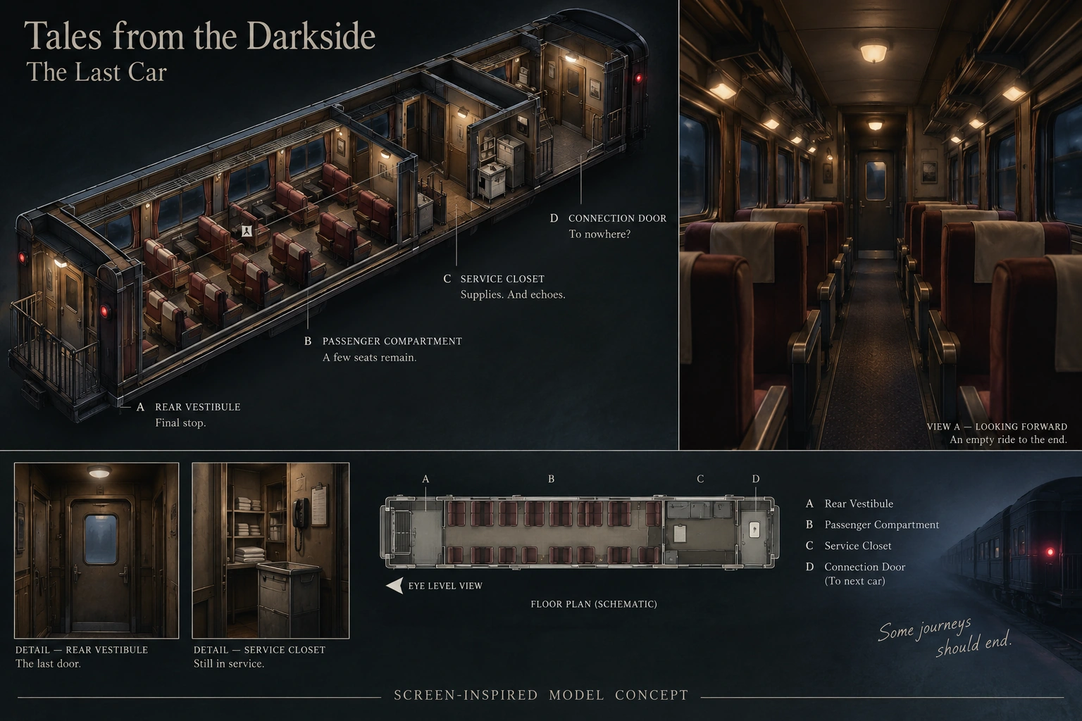 Set model design board for Tales from the Darkside: The Last Car.