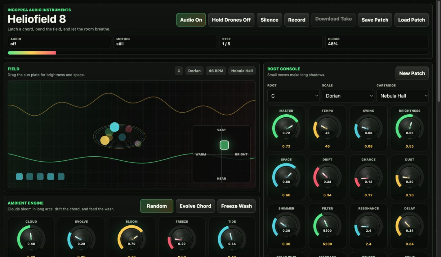 Heliofield application screenshot